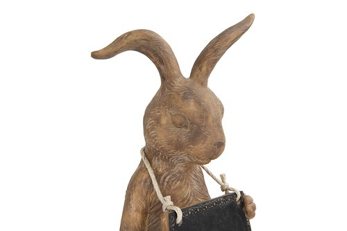 Rabbit Figurine Holding Working Chalkboard