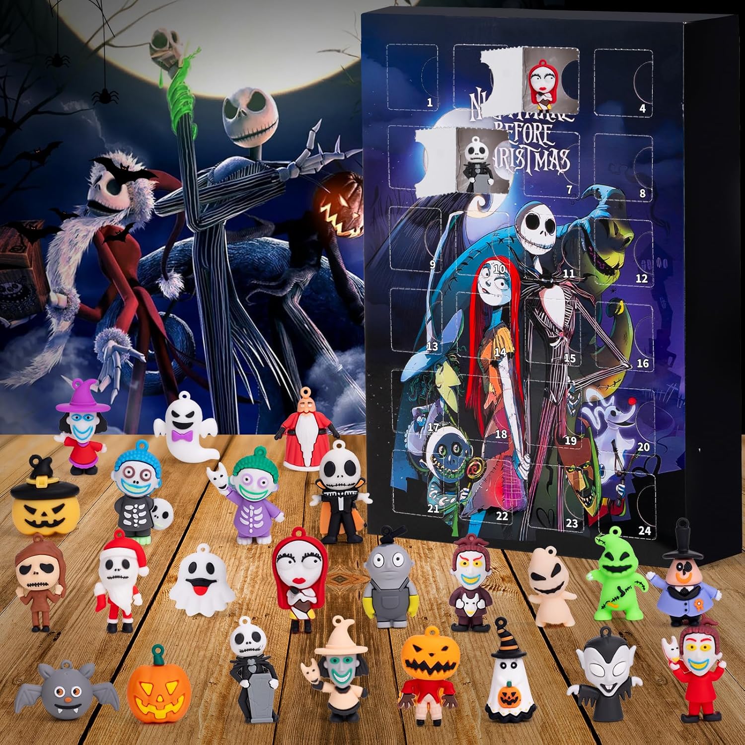 Nightmare Before Christmas Advent Calendar 2025 - 24-Day Halloween Countdown with Classic Doll Collectibles & Ornaments