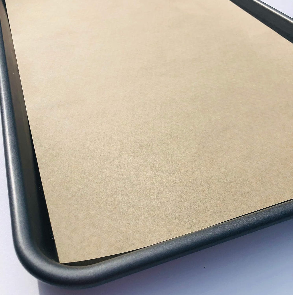 Worthy Liners Unbleached Natural Parchment Paper - Non-Stick Precut Baking Sheets, 15x21 Inches (100 Count)