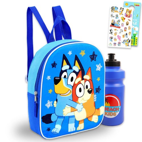 Bluey and Bingo Mini Backpack for Girls - Bundle with 11" Backpack Purse for Toddlers Plus Stickers, Water Bottle, More | Mini Bluey Bag for Kids, Girls