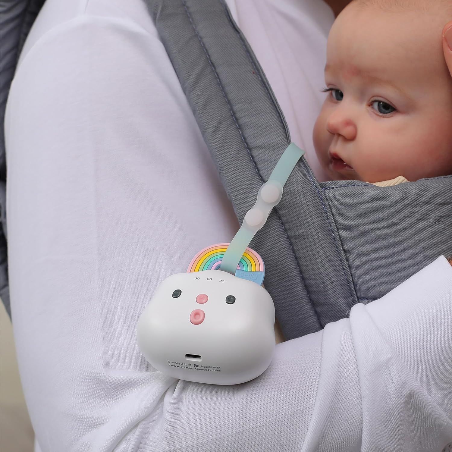 Skiennix Baby Sound Machine - Portable White Noise with 14 Soothing Sounds & Night Light | Rechargeable, 3 Timer Settings