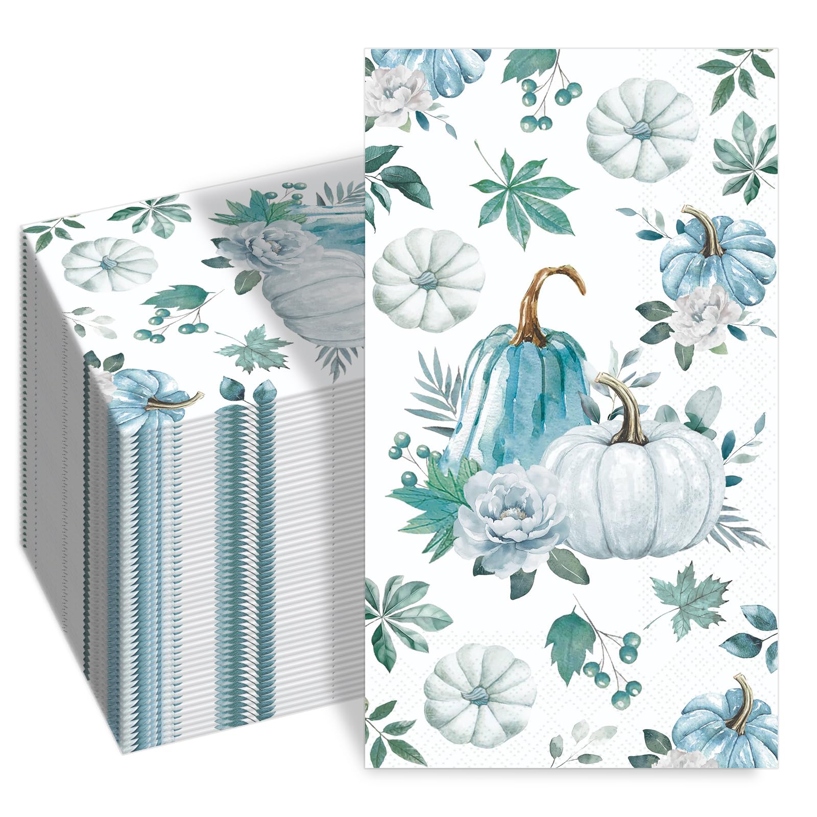 SMUAENSS 100 PCS Thanksgiving Napkin Disposable, Fall Paper Floral Guest Napkins, 3 Ply Boho Napkins Lunch Dinner kitchen Hand Napkin for Autumn Harvest Wedding Birthday Supplies