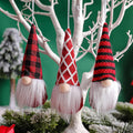 Skiennix Gnome Christmas Ornaments - Set of 3 Plush Santa Gnomes for Holiday Tree Decor | Red