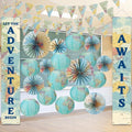 20 Pcs Globe Map Classroom Decorations Travel Party Decors Back to School Hanging Paper Lantern Fans Adventure Awaits Bulletin Board Around The World Party Decorations for Classroom Earth Day Birthday