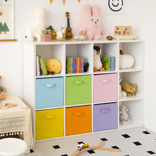 Granny Says 13-Inch Cube Storage Bins - Colorful Fabric Organizers for Kids' Rooms | 6-Pack