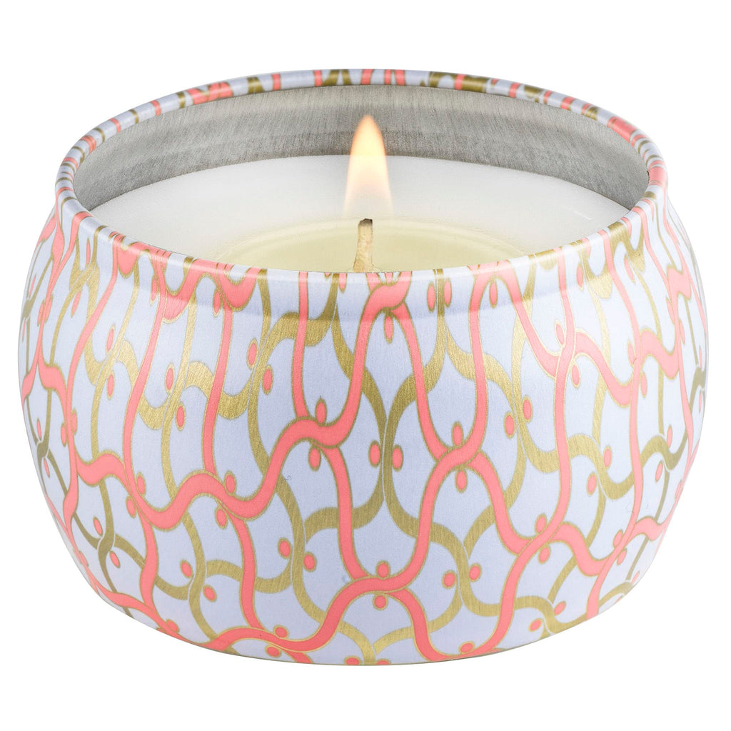 Voluspa Saijo Persimmon, Mini Tin Candle, 4 Ounce, 25 Hour Burn Time, Coconut Wax for Clean Burning, Handcrafted in The USA