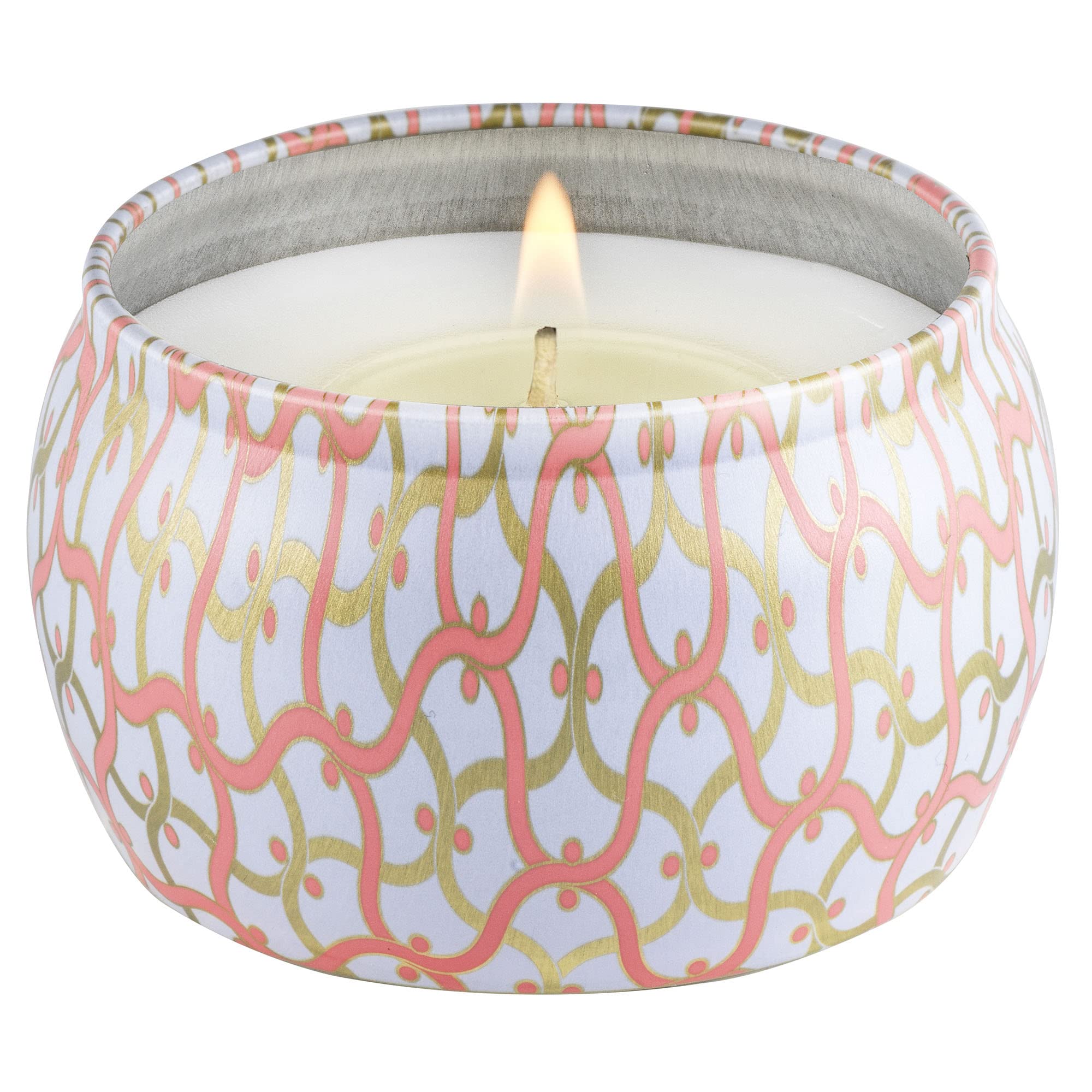 Voluspa Saijo Persimmon, Mini Tin Candle, 4 Ounce, 25 Hour Burn Time, Coconut Wax for Clean Burning, Handcrafted in The USA