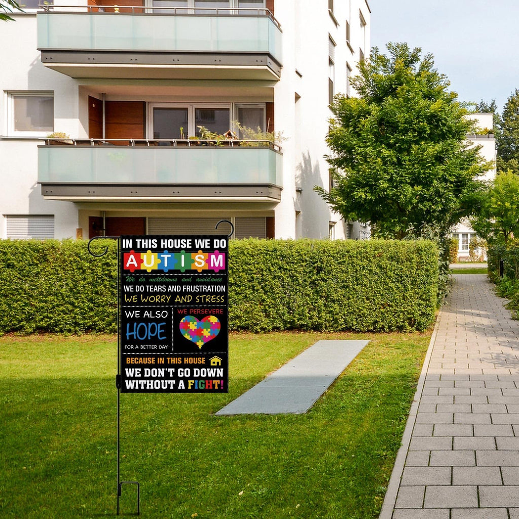 Regine Switzerland Autism Awareness Garden Flag - Inspirational Puzzle Piece Design | Double-Sided Outdoor Decor