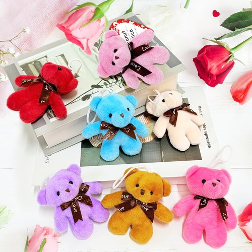 Haayeicai 30 Pack Valentine Day Mini Plush Animals Toys,Valentine's Day Gifts for Kids,Cute Stuffed Animals Toys with Heart Cards for Kids,School Prizes,Valentine's Day Party Supplies