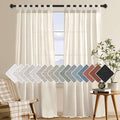 H.VERSAILTEX Linen Blended Tab Top Curtains for Living Room/Bedroom - Elegant Energy Efficient Light Filtering Window Treatments (Set of 2, 52" x 84", Ivory)