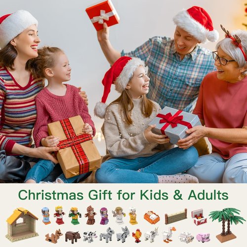 Nativity Advent Calendar 2025 - Buildable Jesus Christmas Scene with Individual Packaging