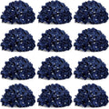 Hydrangea Flower Balls - 12 PCS Artificial Floral Arrangements, 8.27 Inch Silk Kissing Balls for Wedding & Home Decor - Navy Blue