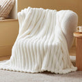 Bedsure Fluffy White Throw Blanket - 350GSM Soft Fleece, Cozy Plush Design, 50x60 Inches