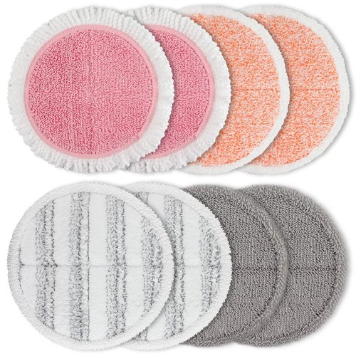 Spin Cordless Electric Mop Pads: 6.5/6.3/6 inch steam/electric mop Pads Replacement for alfabot/vmai/teko/eous/vm6/devoac/kactor/redkey/gobot mop - Round Velcro Scrubber Pads for floor cleaning 8 Pack