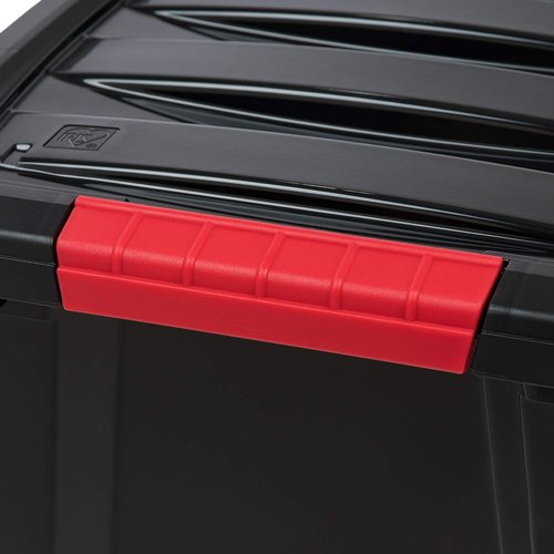 IRIS USA 19 QT Plastic Storage Box - BPA-Free, Durable Nestable Containers with Lids - 6 Pack, Black