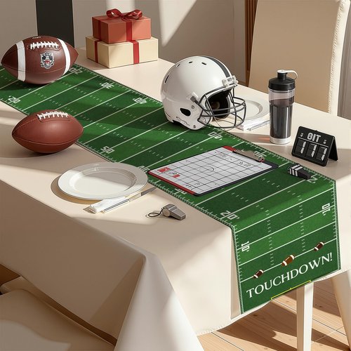 OHOME Football Party Decorations for Super Game Bowl 2026 - Game Day Table Runner | Football Decor Party Supplies - Football Theme Birthday Decorations Holiday Banner for Home