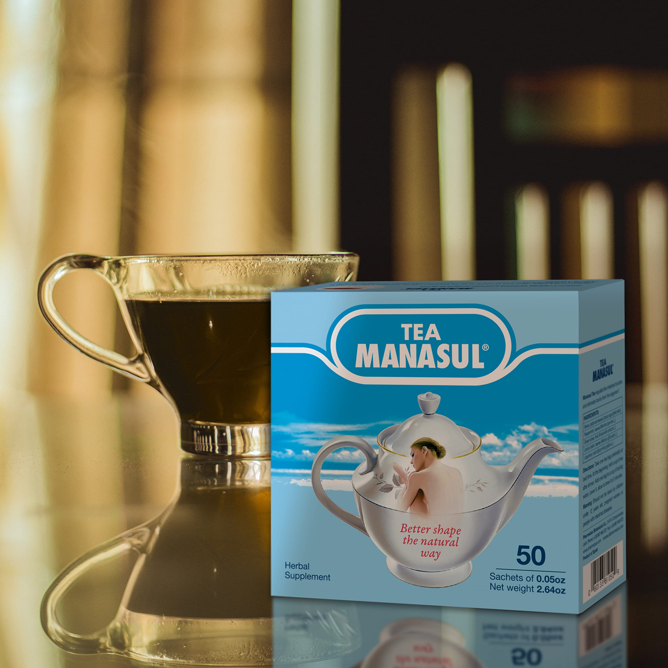 MANASUL CLASSIC - Infusion Based On Senna, Peppermint, Lemon Balm, Liquorice and Anise. Herbal Tea with Calming Effect. 50 Tea Sachets. Pack of 2