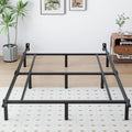 Mashomdec Queen Metal Bed Frame, 7 Inch Low Heavy Duty Platform Bed Frames Queen Size for Box Spring and Mattress, Easy Assembly, Noise-Free, Adjustable, Black