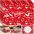 Noveread 100 Pcs Valentine's Day Placemats Red Heart Disposable Paper Place Mats 14.57 x 10.24 Inch Valentine Table Mats for Valentine's Day Party Decoration Dining Kitchen Anniversary Holiday