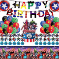 45PCS for superhero Birthday Party Supplies,Avengers Party Decorations Set Include Banner, Balloons, Cake Cupcake Toppers, Tablecloth for Girls Avengers Theme Party