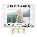 OXRUN Memorial Gifts for Loss of Cat, Pet Memorial Gifts Wooden Photo Frame with Easel, 4x6 Cat Loss Sympathy Frame for Tabletop Display Photo Insert - G01