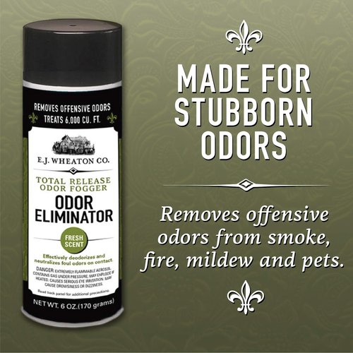 E.J. Wheaton Odor Eliminator, Total Release Odor Fogger, 3 Pack, Effectively Deodorizes and Neutralizes Foul Odors on Contact, Fresh Scent (6 OZ)