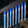 WATERGLIDE Meteor Shower Lights - 12" Outdoor Icicle Christmas Lights | 8 Icicles with 192 SMD LED, Connectable Raindrop Design, Blue Holiday Decor