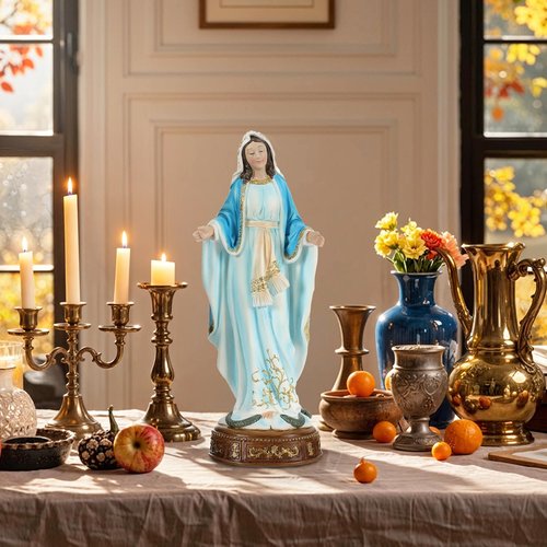 Ultym Blessed Virgin Mary Statue 12", Serene Divine Mercy Mother Statue, Our Lady of Grace Figurine for Home Altar, Church, Office, and Chrismtas Decor, Meaningful Catholic Gifts for Grandma & Mom