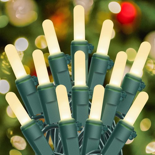 Hopolon Warm White Christmas Lights, 16.4ft 50LED Waterproof Christmas Tree String Lights Indoor with Green Wire,Connectable Mini Light Xmas Light for Outdoor Home,Festival,Party,Holiday Decor