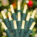 Hopolon Warm White Christmas Lights, 16.4ft 50LED Waterproof Christmas Tree String Lights Indoor with Green Wire,Connectable Mini Light Xmas Light for Outdoor Home,Festival,Party,Holiday Decor