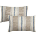 Brown Blue Pillow Covers 12x20 Set of 2 Gray Grey Dot Print Striped Lumbar Rectangle Decorative Outdoor Pillowcases Boho Rustic Farmhouse Decorative Throw Cushion Case Decor for Couch Sofa Bed