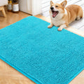 OLANLY Dog Door Mat - Absorbent Non-Slip Washable Doormat for Muddy Paws | 40x32 Aqua Blue