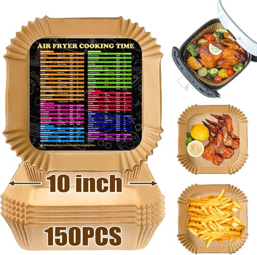 Air Fryer Liners 10 Inch - Non-Stick Disposable Parchment Paper for Baking & Roasting | 150PCS