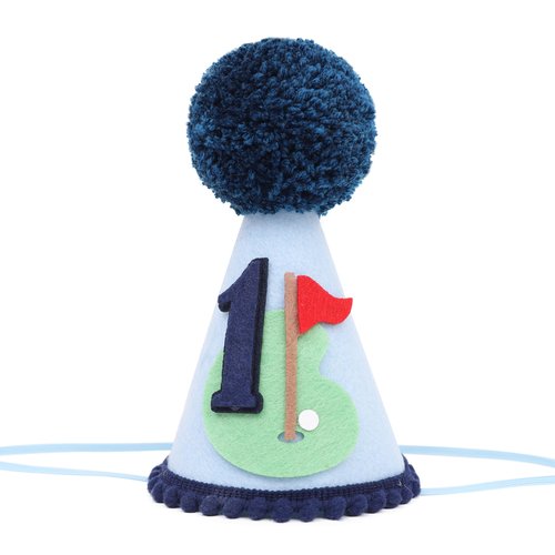 LINLULU Golf 1st Birthday Hat for Boys - Hole in One 1st Birthday Crown, Golf First Bday Decoration, Boy First Bday Party Hat, Our Little All Star Bday Decor