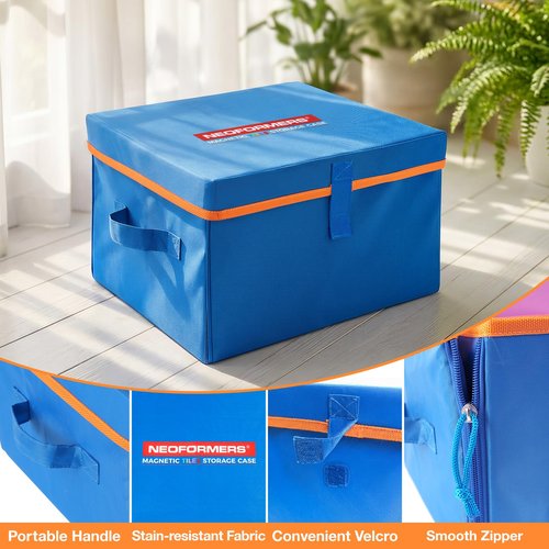 NEOFORMERS Magnetic Tiles Storage Bag - Water Resistant Toy Carry Case for Kids, Durable Oxford Cloth Organizer for Playroom, Classroom, and Home