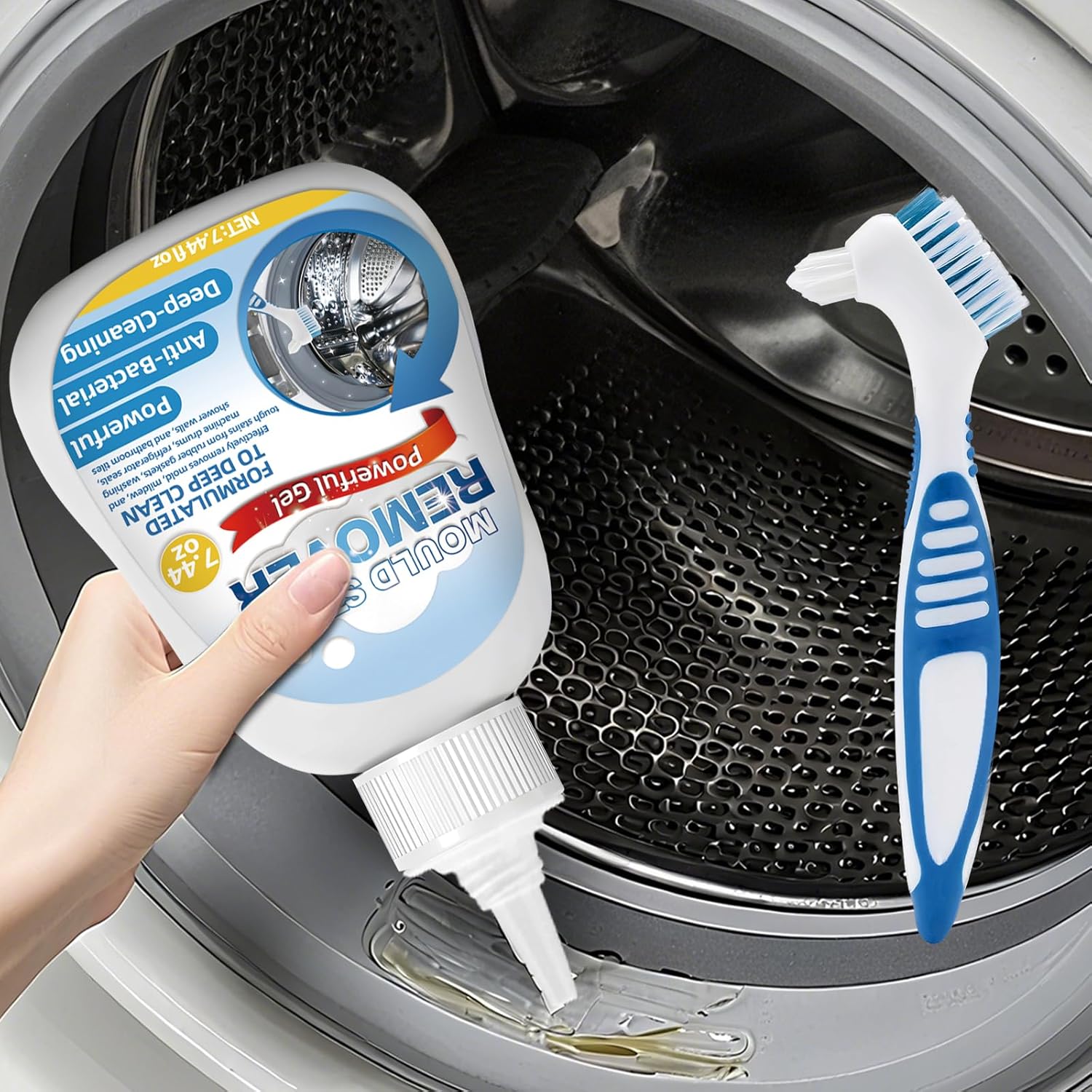 Skiennix Mold Remover Gel - Powerful Washing Machine & Bathroom Cleaner for Gaskets, Grout, Tile | All-Purpose Stain Remover