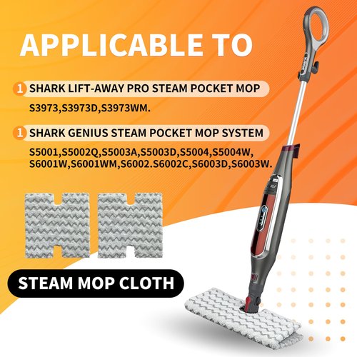 YUYUXB steam mop pad for Shark Lift-Away pro Genius steam mop Replacement Pads S3973, S3973D, S3973WM,3972 S5002Q, S6001W, S6002Contactless dust-Proof Grip Washable Replacement mop Pads（3pcs ）
