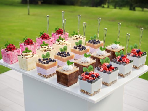 Exquisite Mini Dessert Cups With Spoons 1000 Pcs - 3.6 Oz Square Plastic Dessert Cups Disposable With Tasting Spoons 500 Sets | Mini Parfait Cup | Appetizer Cup For Party
