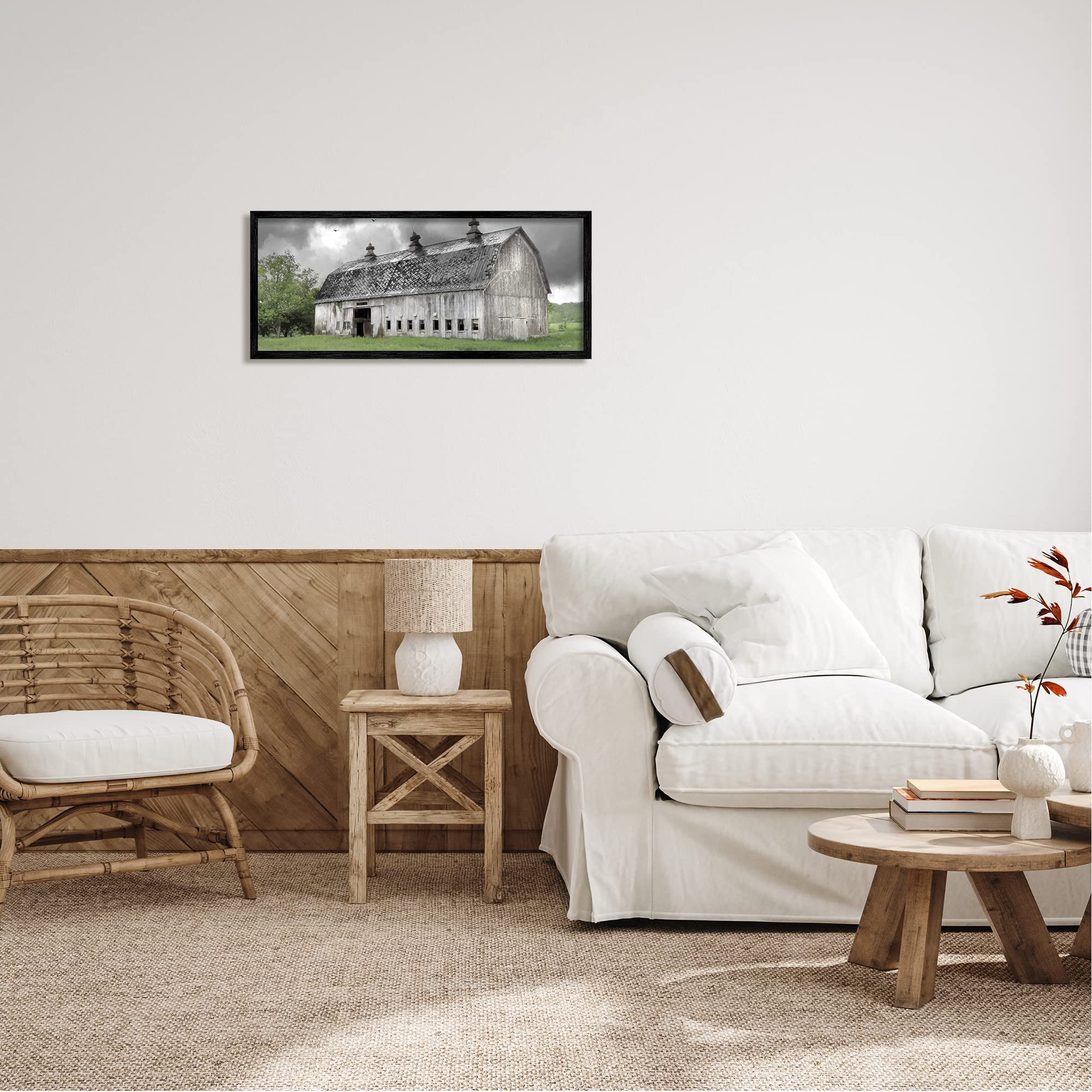 'Farmland Barn Overhead Clouds'| Framed Giclee Art
