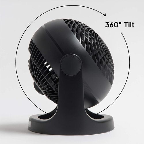 IRIS USA WOOZOO Desk Fan - Quiet Air Circulator with 3 Speeds & 360° Tilt | 52ft Air Distance, Black