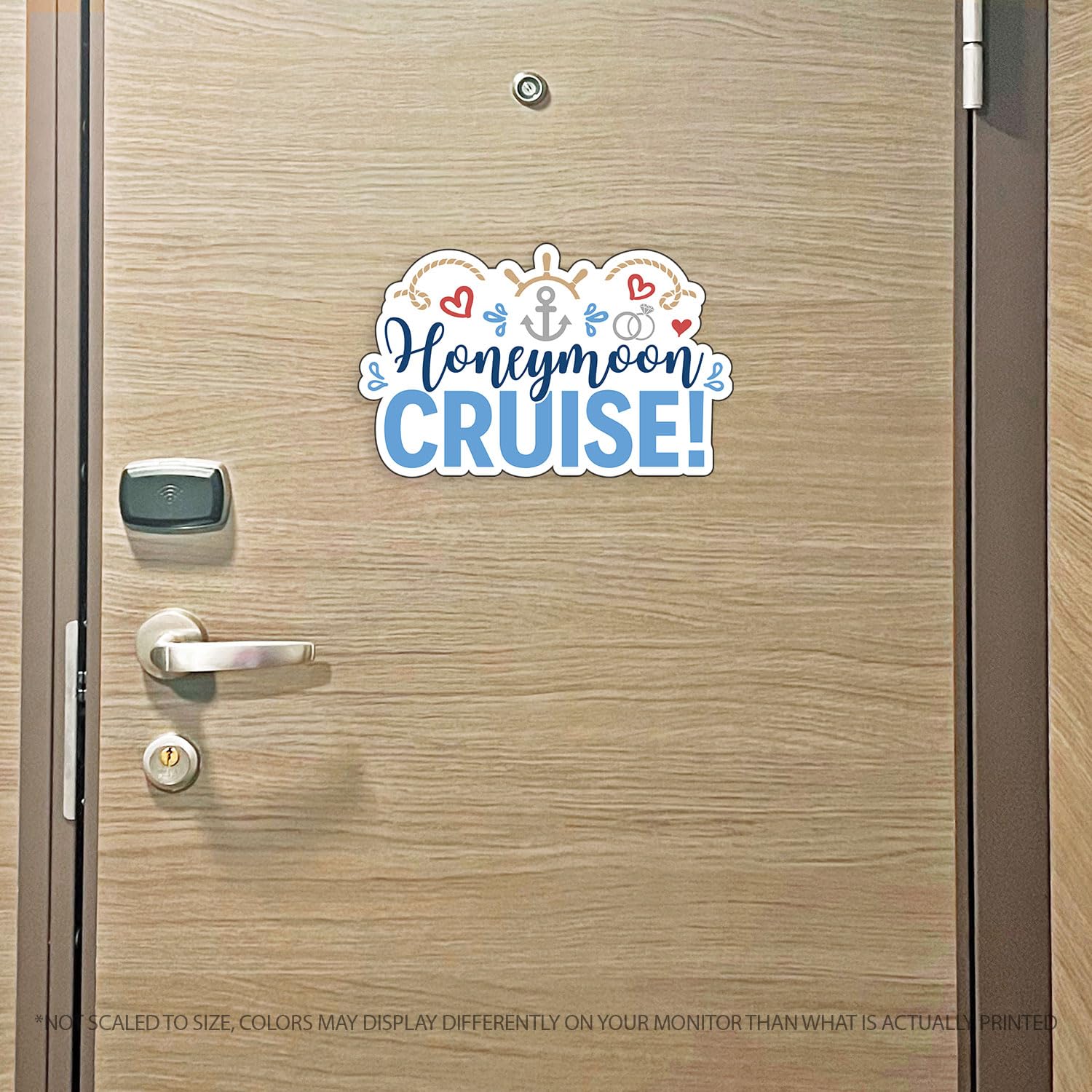 Honeymoon Trip Cruise Colorful Cruise Magnet for Magnetic Cruise Doors 8" x 5"