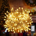 33 FT 100LEDs Christmas Lights Plug in,Outdoor Indoor Connectable Fairy Lights with Timer and 8 Modes,Christmas Tree Lights for Garden Party Wedding Christmas Decoration(Warm White)