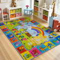 STARUIA ABC Kids Rug for Playroom, Non-Slip Educational Toddler Rug for Learning Alphabet Animals Numbers Months Shapes, Washable Playroom Rugs for Daycare Classroom Nursery Decor (36"X59")