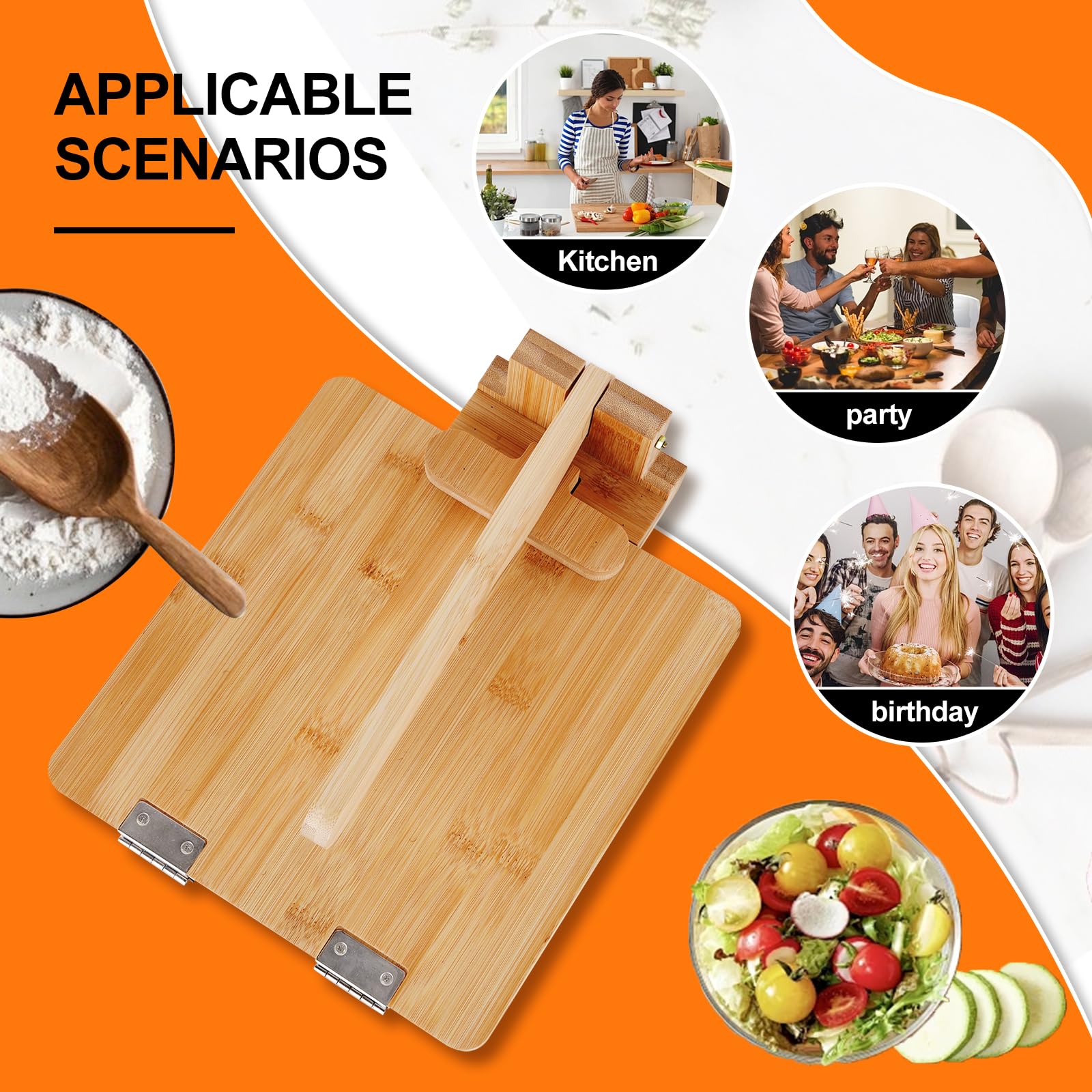QVEEQ Premium Wooden Tortilla Press, Tortilla Press 10 Inch, Tortilla Maker With 50 Pieces Parchment Paper For Tortillas Roti Burrito, Mexican Tacos, Patacones Square