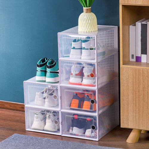 Sxett 6PCS transparent shoebox for easy storage shoes odorless environmentally friendly particles plastic