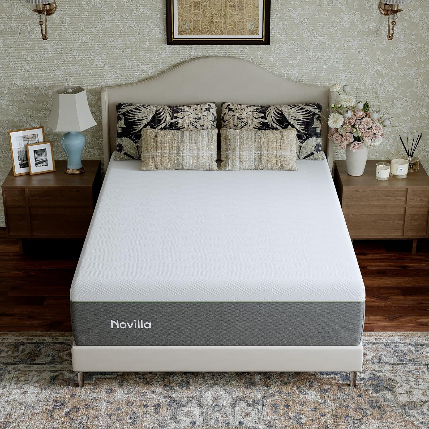 Novilla Bliss Queen Size Memory Foam Mattress - 10 Inch Cool-Touch Nylon Cover for Refreshing Sleep & Pain Relief