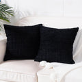 Skiennix Corduroy Throw Pillow Covers - Soft Boho Striped Design | 18x18 Inch for Modern Home Decor