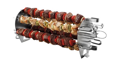 Weber Crafted Rotisserie Skewers – Stainless‑Steel 16" Skewer Set for Even Rotating & Roasting - Ideal for Kebabs and Skewers