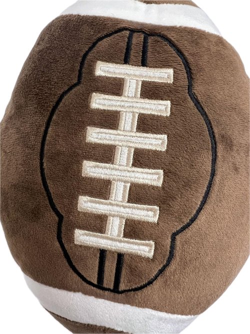 GiftExpress 2-Pack Football Plush Pillow, 12” Soft Stuffed Throw Cushion with Embroidered Laces, Brown/White Football‑Shaped Décor for Game Day, Kids’ Rooms, Couch & Man Cave
