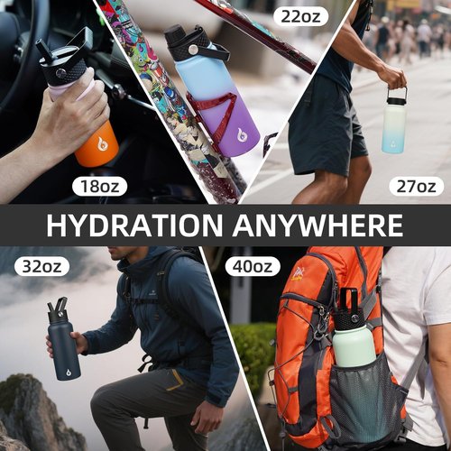 BJPKPK 40oz Stainless Steel Insulated Water Bottle - BPA-Free, Leakproof Thermos for Sports & Gym, Sakura